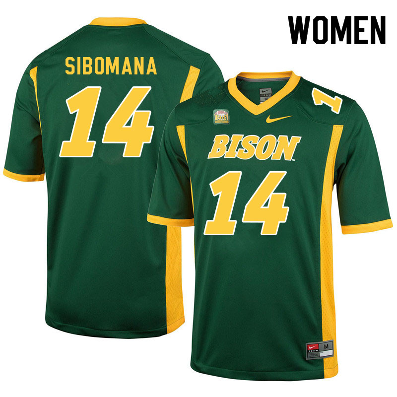 Women #14 Enock Sibomana North Dakota State Bison College Football Jerseys Sale-Green - Click Image to Close